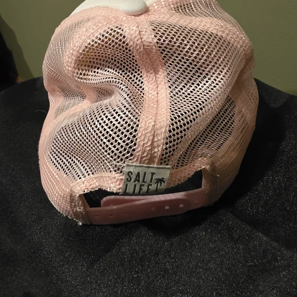 Salt Life Pink White Gray Trucker Hat - Picture 2 of 4